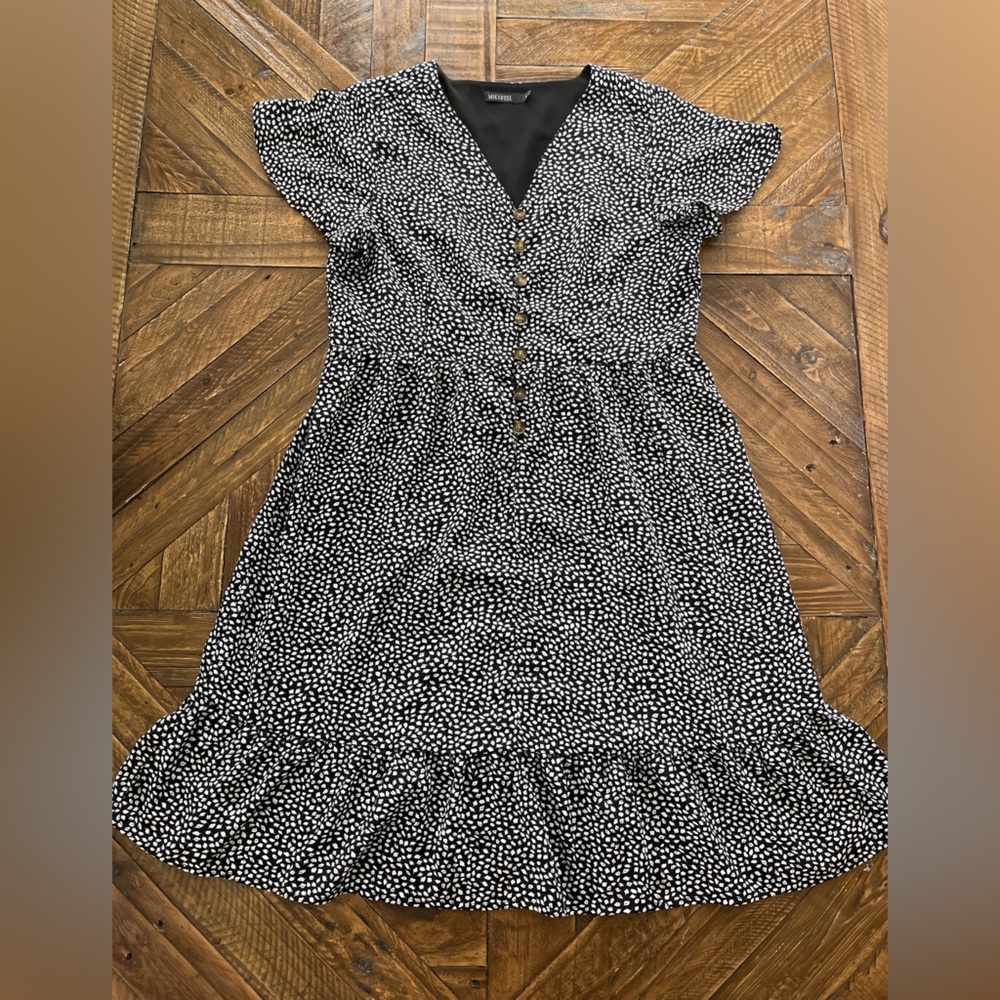 Mikarose Black and White Patterned Dress